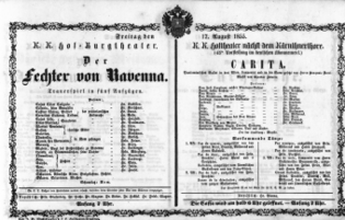 Theaterzettel (Oper und Burgtheater in Wien) 18550817 Seite: 1