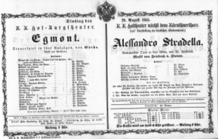 Theaterzettel (Oper und Burgtheater in Wien) 18550828 Seite: 1
