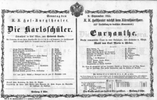 Theaterzettel (Oper und Burgtheater in Wien) 18550909 Seite: 2
