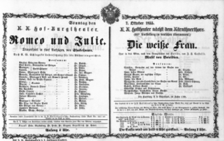 Theaterzettel (Oper und Burgtheater in Wien) 18551007 Seite: 1