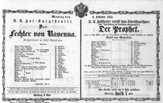 Theaterzettel (Oper und Burgtheater in Wien) 18551008 Seite: 1