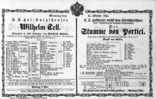 Theaterzettel (Oper und Burgtheater in Wien) 18551015 Seite: 1