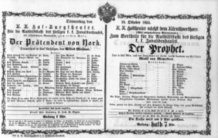 Theaterzettel (Oper und Burgtheater in Wien) 18551018 Seite: 1