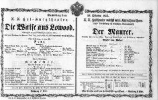 Theaterzettel (Oper und Burgtheater in Wien) 18551020 Seite: 1