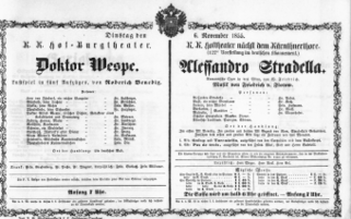 Theaterzettel (Oper und Burgtheater in Wien) 18551106 Seite: 1