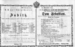 Theaterzettel (Oper und Burgtheater in Wien) 18551114 Seite: 1