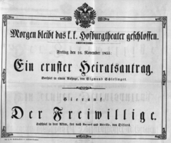 Theaterzettel (Oper und Burgtheater in Wien) 18551116 Seite: 1