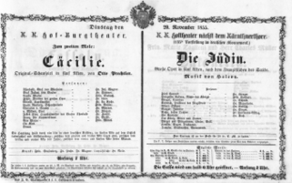 Theaterzettel (Oper und Burgtheater in Wien) 18551120 Seite: 1