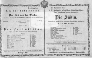 Theaterzettel (Oper und Burgtheater in Wien) 18551130 Seite: 1