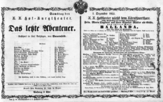 Theaterzettel (Oper und Burgtheater in Wien) 18551201 Seite: 1