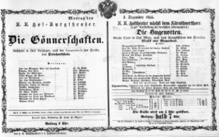 Theaterzettel (Oper und Burgtheater in Wien) 18551203 Seite: 1