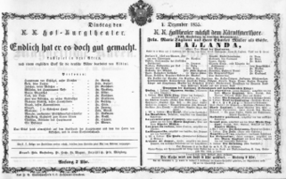 Theaterzettel (Oper und Burgtheater in Wien) 18551204 Seite: 1