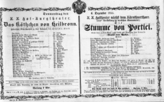 Theaterzettel (Oper und Burgtheater in Wien) 18551206 Seite: 1