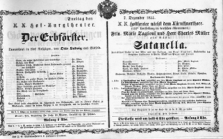 Theaterzettel (Oper und Burgtheater in Wien) 18551207 Seite: 1