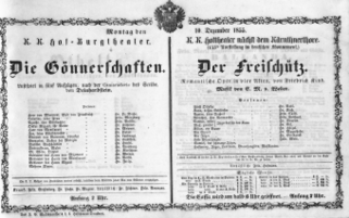 Theaterzettel (Oper und Burgtheater in Wien) 18551210 Seite: 1