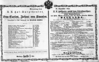 Theaterzettel (Oper und Burgtheater in Wien) 18551216 Seite: 1