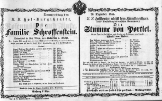 Theaterzettel (Oper und Burgtheater in Wien) 18551220 Seite: 1