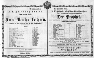 Theaterzettel (Oper und Burgtheater in Wien) 18551226 Seite: 1