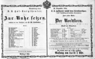 Theaterzettel (Oper und Burgtheater in Wien) 18551229 Seite: 1
