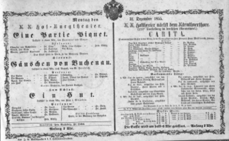 Theaterzettel (Oper und Burgtheater in Wien) 18551231 Seite: 1