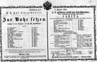 Theaterzettel (Oper und Burgtheater in Wien) 18560108 Seite: 1