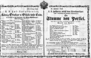 Theaterzettel (Oper und Burgtheater in Wien) 18560118 Seite: 1