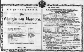 Theaterzettel (Oper und Burgtheater in Wien) 18560119 Seite: 1