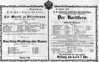 Theaterzettel (Oper und Burgtheater in Wien) 18560123 Seite: 1