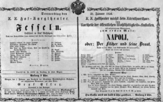 Theaterzettel (Oper und Burgtheater in Wien) 18560131 Seite: 1