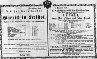Theaterzettel (Oper und Burgtheater in Wien) 18560209 Seite: 1