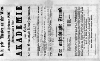 Theaterzettel (Oper und Burgtheater in Wien) 18560210 Seite: 1