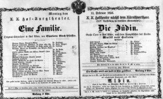 Theaterzettel (Oper und Burgtheater in Wien) 18560211 Seite: 1