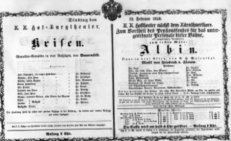 Theaterzettel (Oper und Burgtheater in Wien) 18560212 Seite: 1