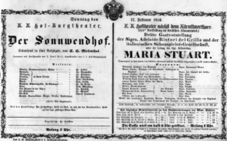 Theaterzettel (Oper und Burgtheater in Wien) 18560217 Seite: 1