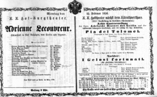 Theaterzettel (Oper und Burgtheater in Wien) 18560225 Seite: 1