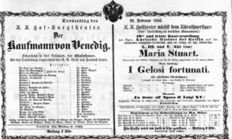 Theaterzettel (Oper und Burgtheater in Wien) 18560228 Seite: 1