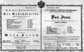 Theaterzettel (Oper und Burgtheater in Wien) 18560229 Seite: 1