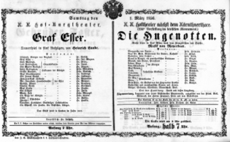 Theaterzettel (Oper und Burgtheater in Wien) 18560301 Seite: 1