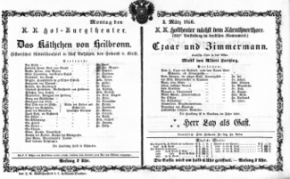 Theaterzettel (Oper und Burgtheater in Wien) 18560303 Seite: 1