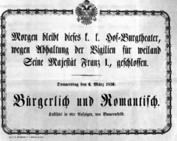 Theaterzettel (Oper und Burgtheater in Wien) 18560306 Seite: 1