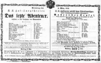Theaterzettel (Oper und Burgtheater in Wien) 18560309 Seite: 1