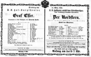 Theaterzettel (Oper und Burgtheater in Wien) 18560311 Seite: 1