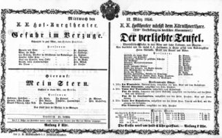 Theaterzettel (Oper und Burgtheater in Wien) 18560312 Seite: 1