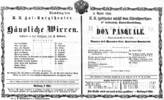 Theaterzettel (Oper und Burgtheater in Wien) 18560405 Seite: 1