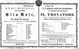 Theaterzettel (Oper und Burgtheater in Wien) 18560410 Seite: 1