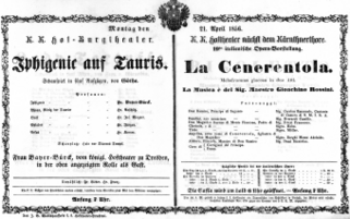 Theaterzettel (Oper und Burgtheater in Wien) 18560421 Seite: 1