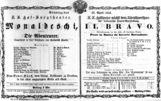 Theaterzettel (Oper und Burgtheater in Wien) 18560427 Seite: 1