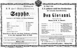 Theaterzettel (Oper und Burgtheater in Wien) 18560429 Seite: 1