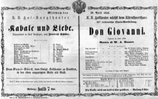 Theaterzettel (Oper und Burgtheater in Wien) 18560430 Seite: 1