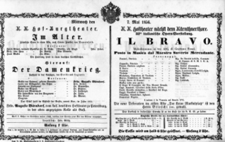 Theaterzettel (Oper und Burgtheater in Wien) 18560507 Seite: 1